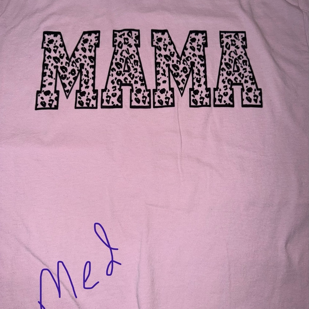 Pink Leopard Print 'MAMA' Tee